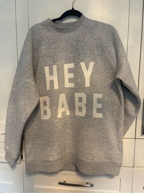 Brunette The Label Light Grey Crewneck Sweatshirt. M/l oversized